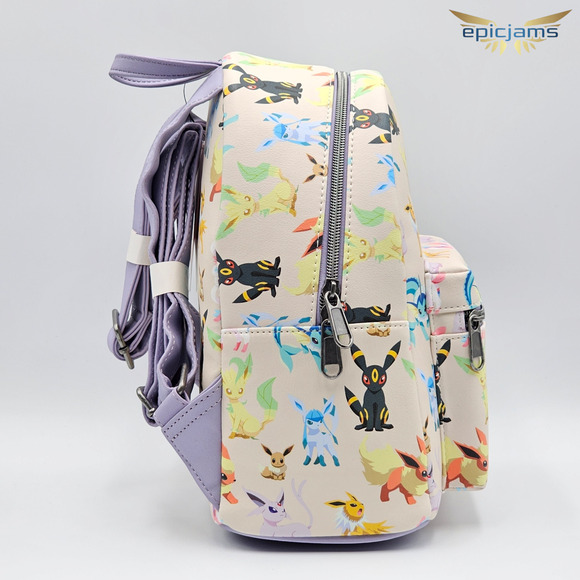 Loungefly Pokemon Eevee Eeveelutions All Over Print Mini Backpack Bag New - Picture 4 of 5